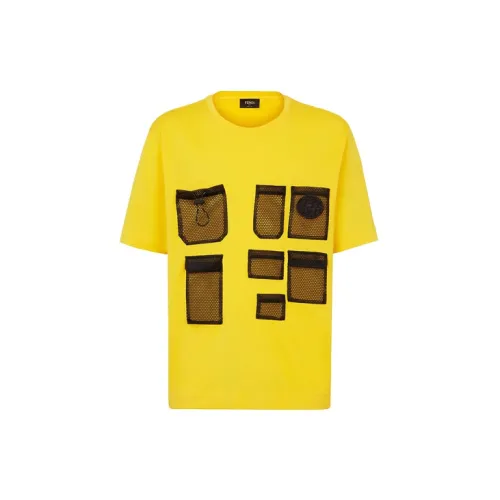 FENDI T-Shirts Men Yellow