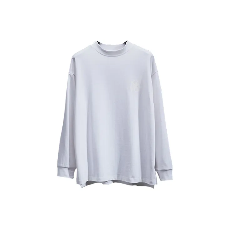 RICKYOUNG Straight Long-Sleeved T-Shirt Unisex White-1
