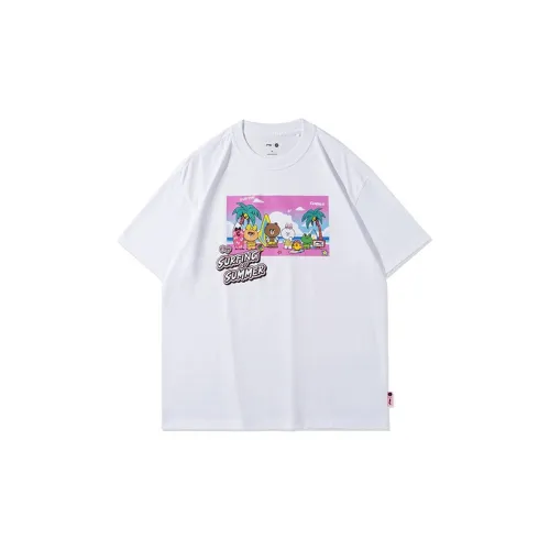 Line Friends X LINING Sports Fashion Collection T-Shirts Unisex Standard White