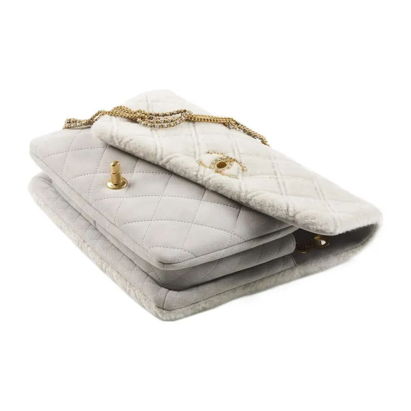 CHANEL Lambskin And Gold Metal Shoulder Bag, Crossbody Bag Women's White-2