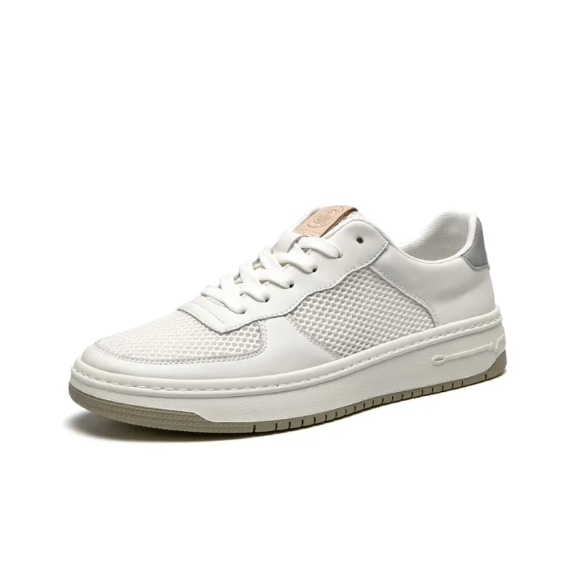 LEAVELAND Stylish Skateboarding Shoes Men's White-1