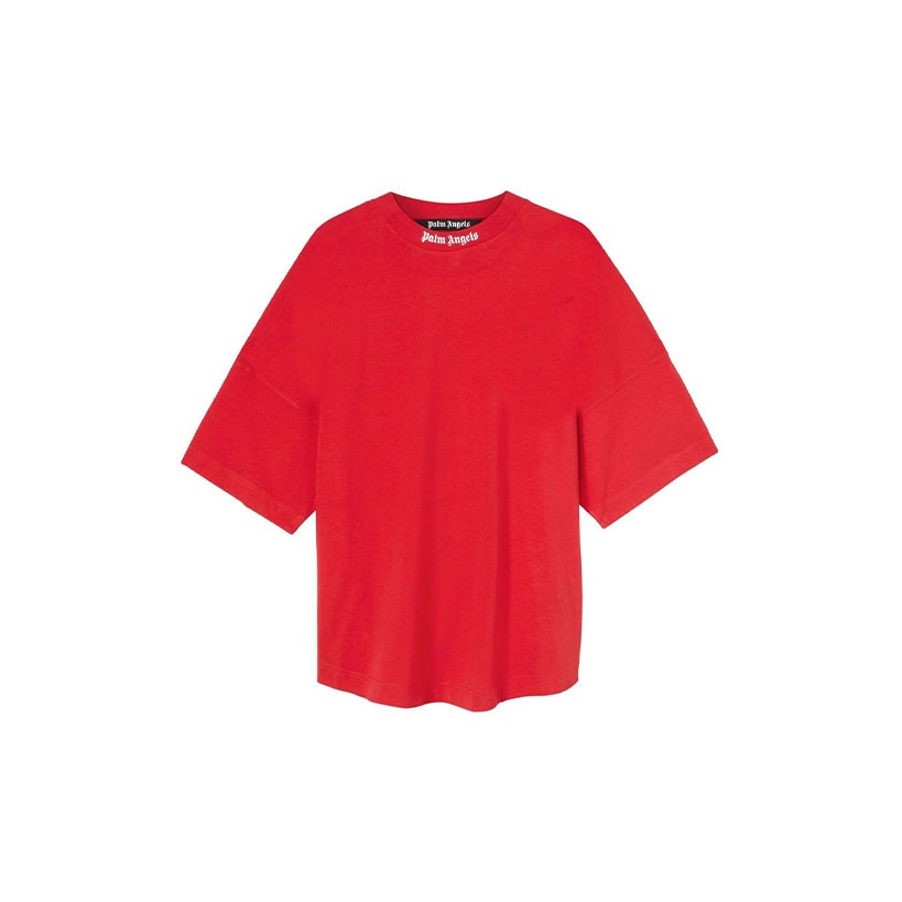 PALM ANGELS Mock Neck Logo T Shirt POIZON