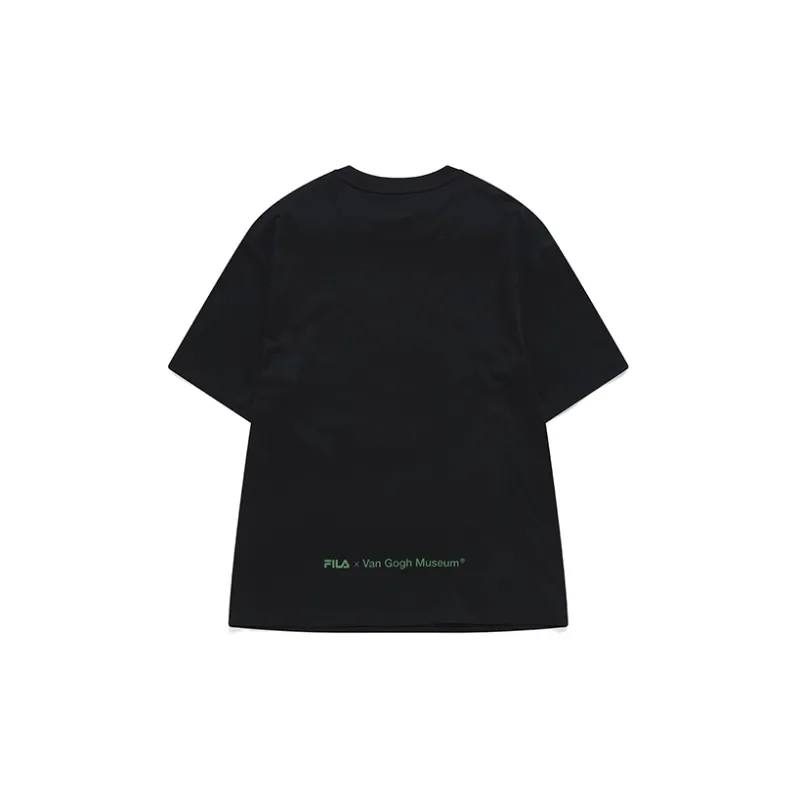 FILA x VAN GOGH MUSEUM Drop Shoulder Sleeve T Shirt Men's Jet Black-1