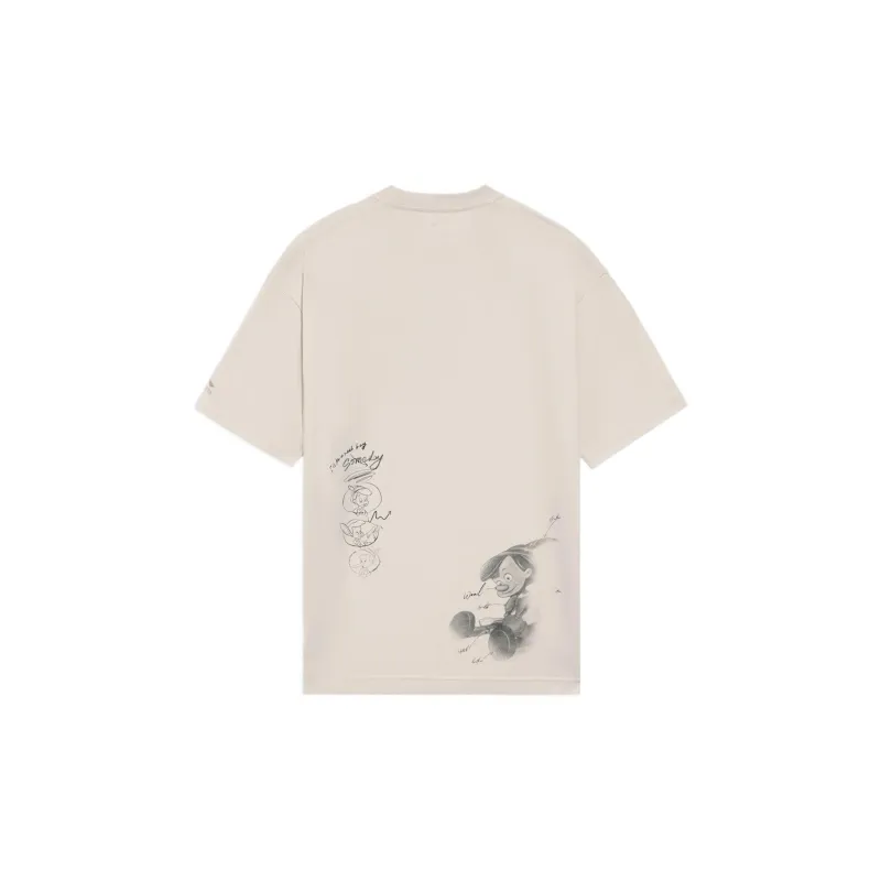 LiNing x Disney Collaboration Sports Lifestyle Collection T Shirt Men's White Sand Gray-1