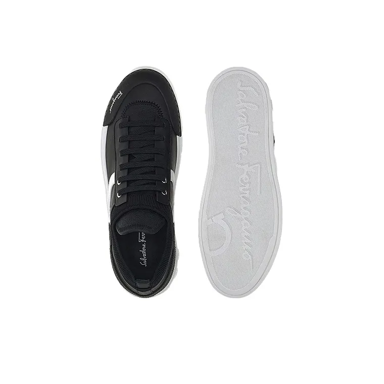 FERRAGAMO Gancini Low Top Stylish Skateboarding Shoes Men's Black-5