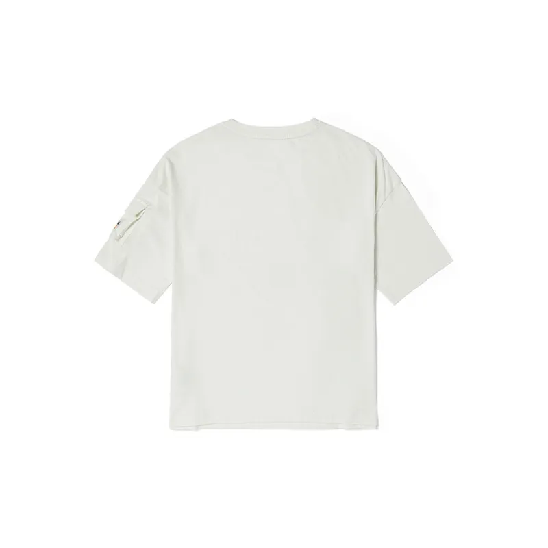 Timberland Drop Shoulder Sleeve T Shirt Women's Vintage White-1