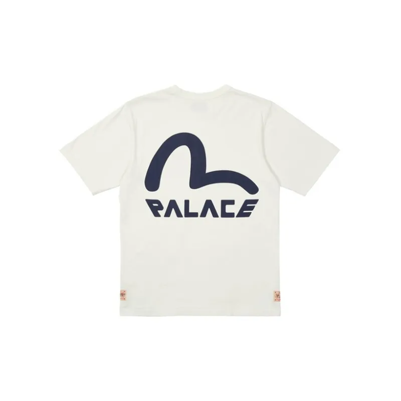 PALACE 払わさ x EVISU コントラスト ロゴプリント TEE GREY 