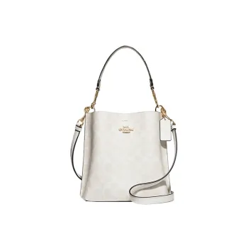COACH Mollie Artificial Leather Bucket Bag Handbag Shoulder Bag Crossbody Bag Small Size Women's Chalk White