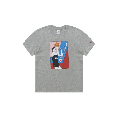 Champion FunnyTee Series T-Shirts Unisex Light Gray