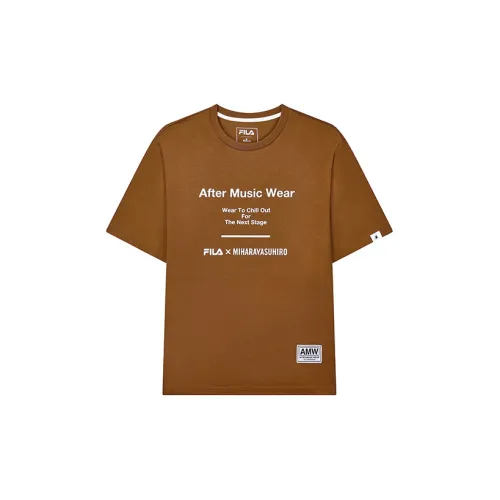 Mihara Yasuhiro X FILA MIHARA YASUHIRO Collaboration Collection T-Shirts Men Brown Yellow