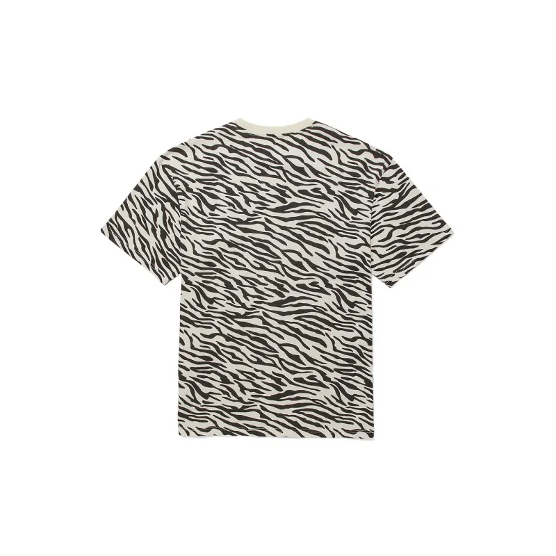 Vans Zebra Stripe Print Crewneck Drop Shoulder T Shirt Multicolor-1