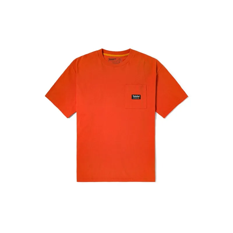 Timberland Drop Shoulder Sleeve T-Shirt Men's Orange Red-1