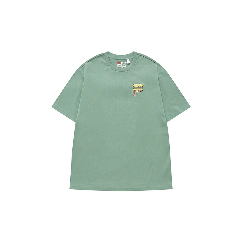 FILA FUSION ICECREAM T-Shirts Unisex Rock Gray Green - POIZON