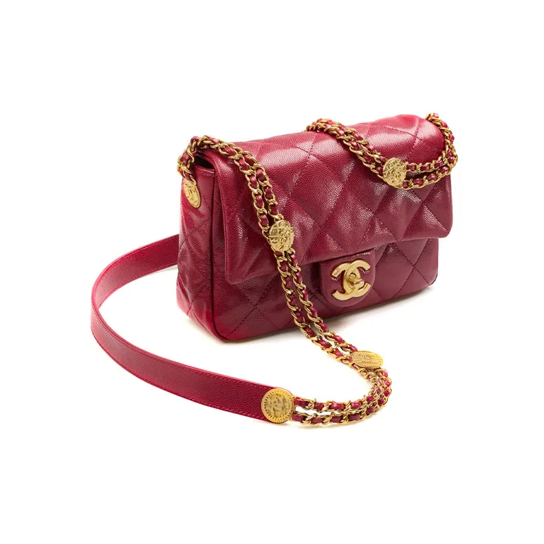 CHANEL Calfskin Shoulder Bag, Crossbody Bag Trumpets Women's Includes Multicolor-7
