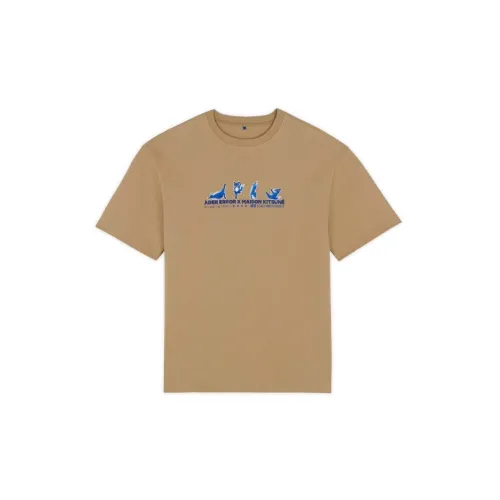 Ader Error X Maison Kitsune T-Shirts Unisex Brown