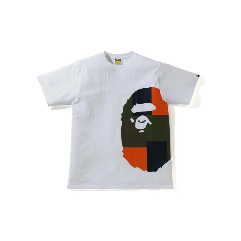 A BATHING APE Color Block Side Big Ape Head Tee-6