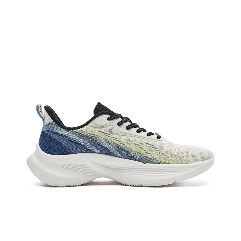 Erke Shock Absorbers Slip Resistant, Abrasion Resistant, Breathable Low Top Running Shoes Men's White Blue-1