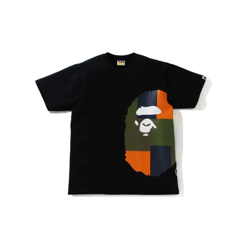 A BATHING APE Color Block Side Big Ape Head Tee-2