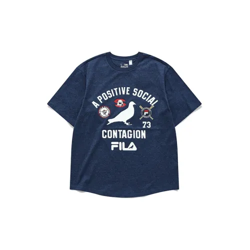 Staple X FILA FUSION T-Shirts Men Deep Blue Heather Gray