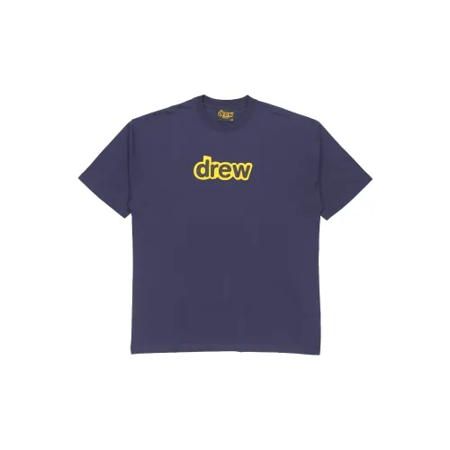 Drew House Letter Logo Series T-Shirts Unisex Marine Blue