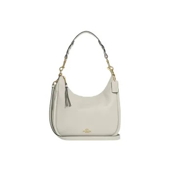COACH Jules Pebbled Leather Shoulder Bag Handbag Shoulder Bag Crossbody Bag Large Size Women's White
