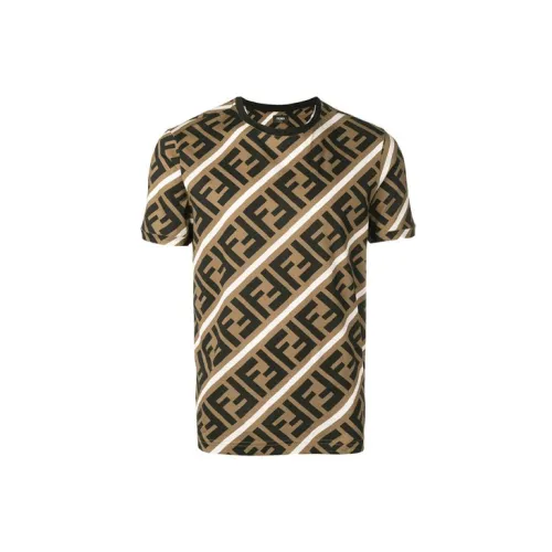 FENDI T-Shirts Men Brown