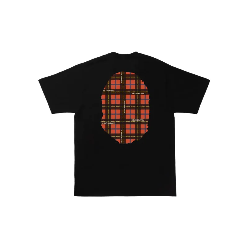 A BATHING APE Logo Check Big Ape Head Tee-3
