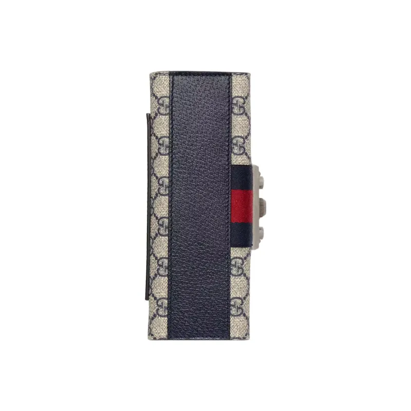 GUCCI Padlock Canvas With Leather Box Bag, Shoulder Bag, Crossbody Bag Trumpets Women's Light Camel/Blue/Red-5