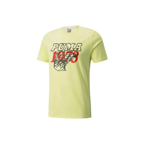 PUMA T-Shirts Men Light Yellow