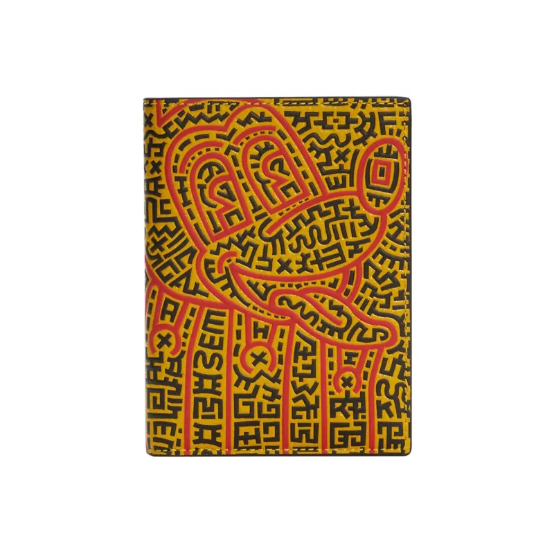 Keith Haring X Disney X COACH Passport Case Passport Holders Yellow-0