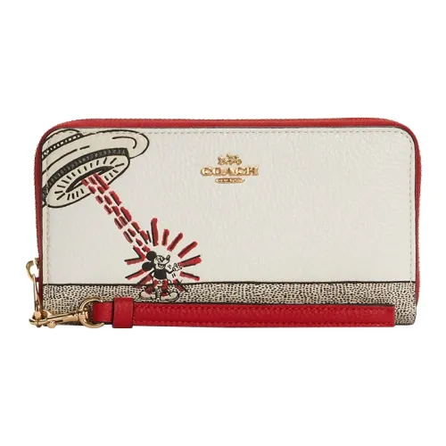 GUCCI Disney, Collaboration Leather Binding Wallet Unisex Brown Yellow
