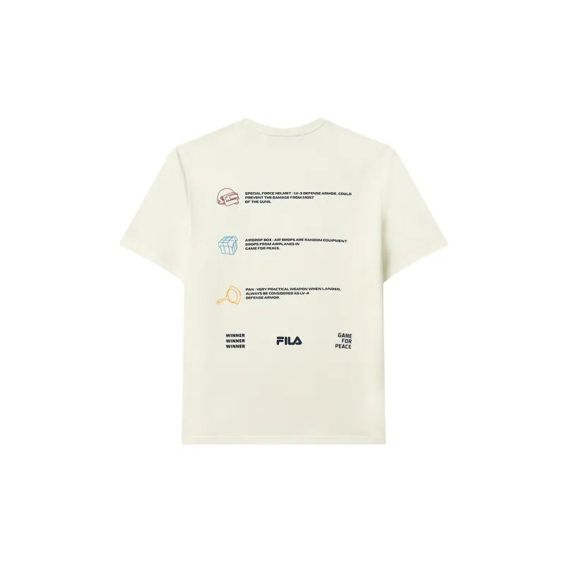 FILA Game For Peace T-Shirts Unisex Light Beige White-1