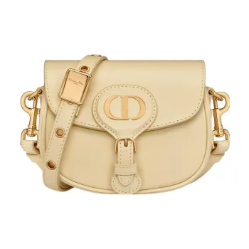 DIOR Bobby Smooth Finish Cow Leather Shoulder Bag Crossbody Bag Extra Mini Women's Light Yellow