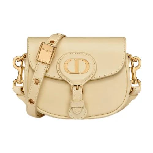 DIOR Bobby Smooth Finish Cow Leather Shoulder Bag Crossbody Bag Extra Mini Women's Light Yellow