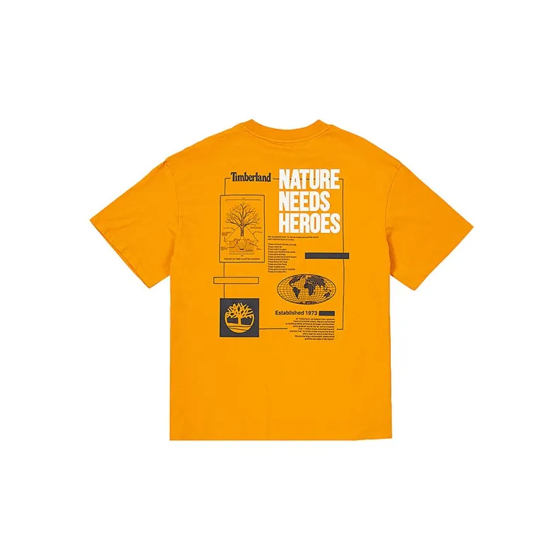 Timberland T-Shirts Men Orange Red-1