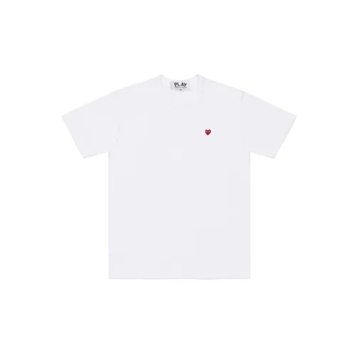 CDG Play Mini Embroidered Heart T-shirt White