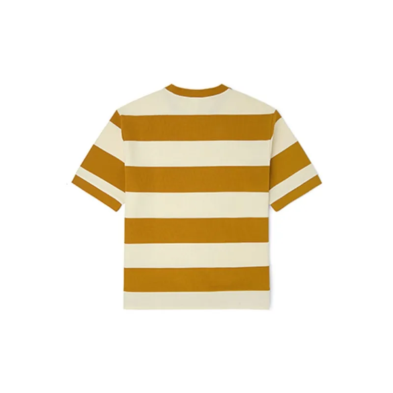 LACOSTE T Shirts Men Brown Yellow Stripes-1