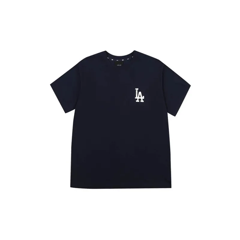 MLB Base Logo T Shirts Unisex Navy Blue-1