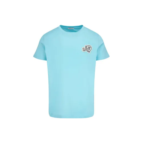 Moncler T-Shirts Men Light Blue