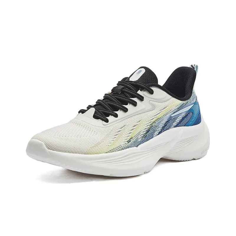 Erke Shock Absorbers Slip Resistant, Abrasion Resistant, Breathable Low Top Running Shoes Men's White Blue-2