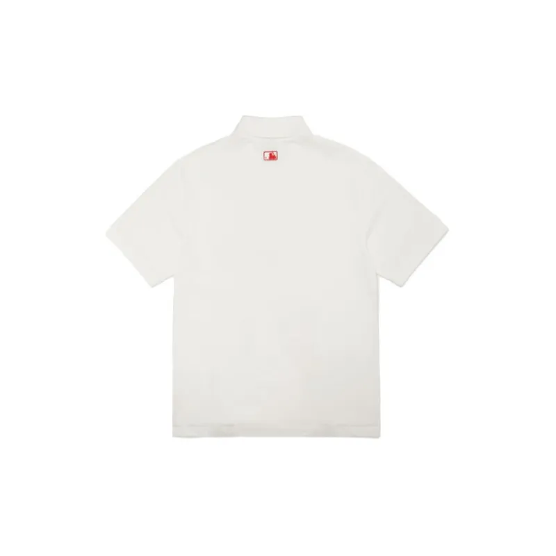 MLB Mlb Base Logo Polo Shirt Men's Ivory White-1