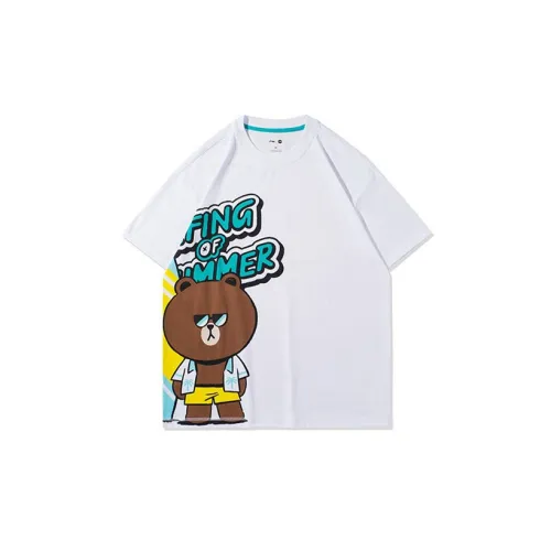 Line Friends X LINING Sports Fashion Collection T-Shirts Unisex Standard White