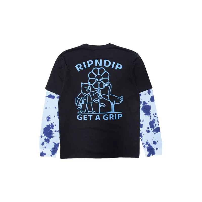 RIPNDIP Drop Shoulder Sleeve T-Shirt Men's Black & Blue-1