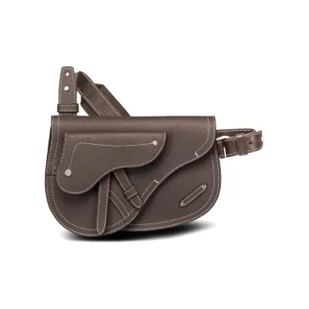 DIOR Grain Calfskin One Shoulder Crossbody Fanny Pack Men's Ebony Black