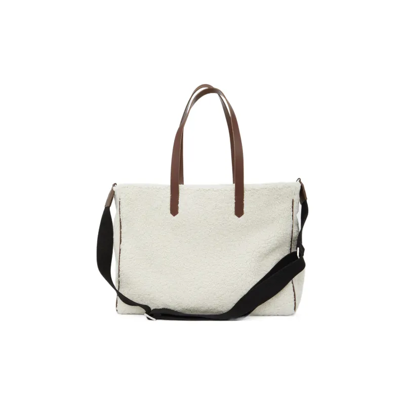 Golden Goose Polyurethane Patchwork With Cow Leather Tote Bag Shopping Bag Shoulder Bags Handbags Women's White-2