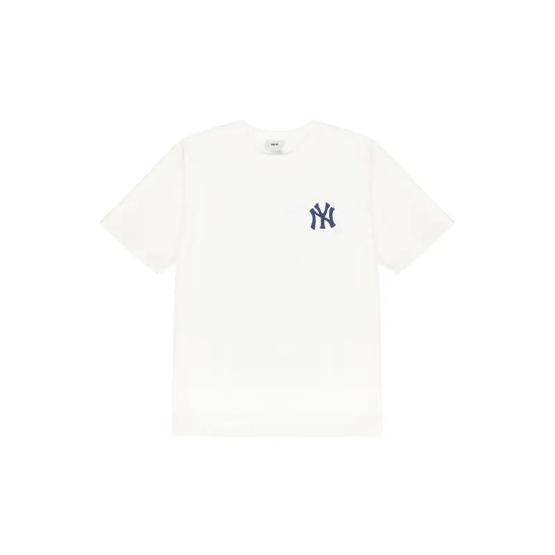MLB Old Flower T Shirts Unisex Milk White-1