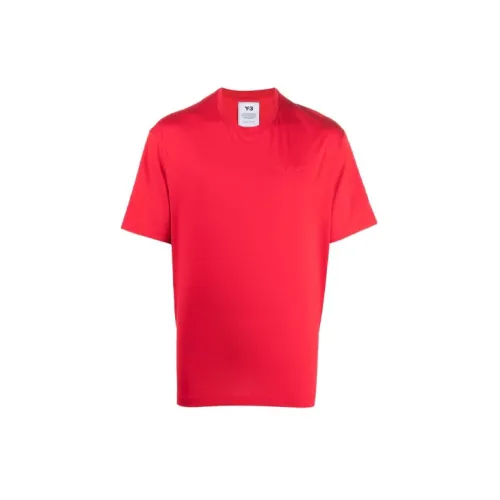 Y-3 Mens Logo Crewneck Short-Sleeve T-Shirt Red