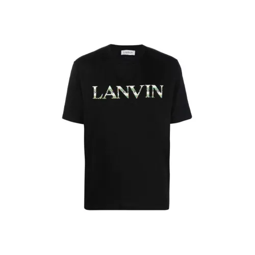 Lanvin Men’s SS22 Logo Embroidery Tee Black T-shirt