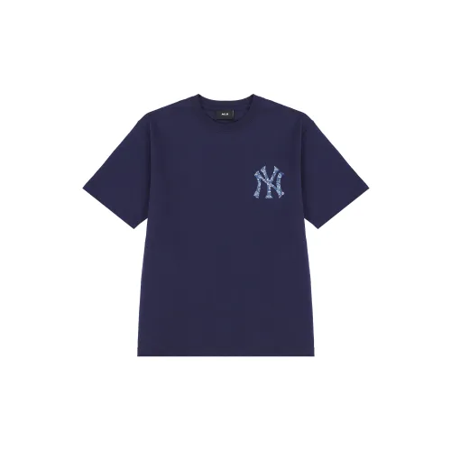 MLB Cashew Flower T-Shirts Unisex Dark Blue