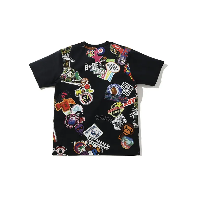 A BATHING APE Multi Motif Print Relaxed Tee-1